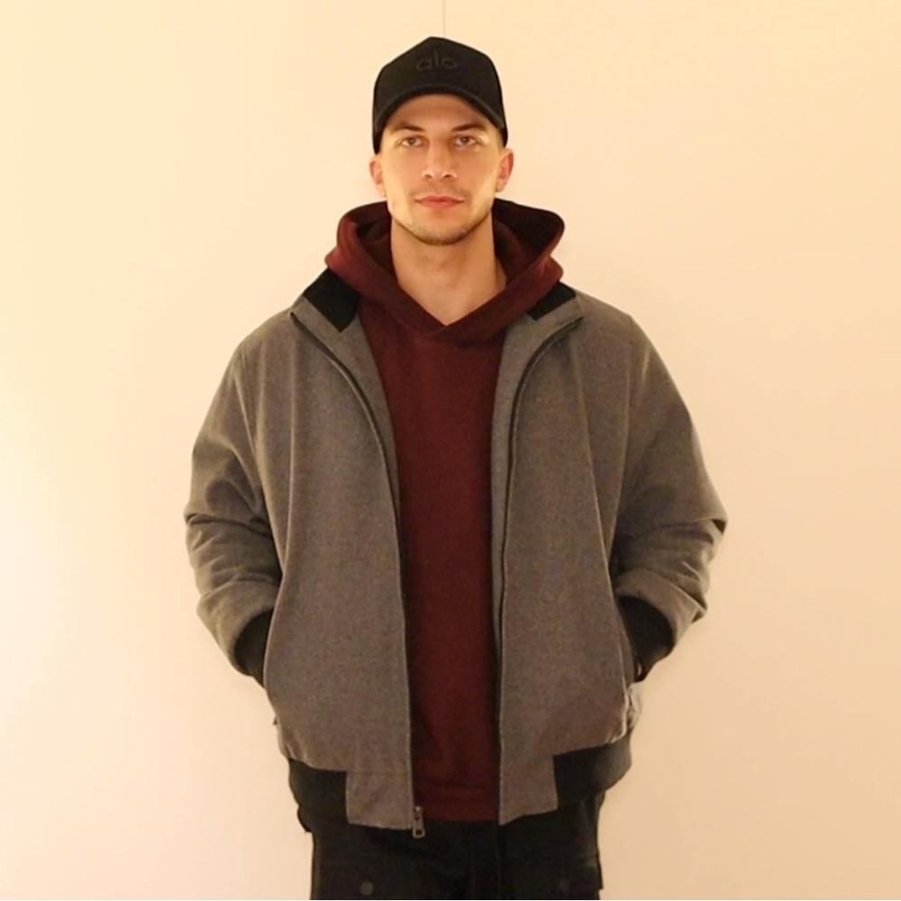 Calvin Klein Gray and Black Zip-Up Jacket